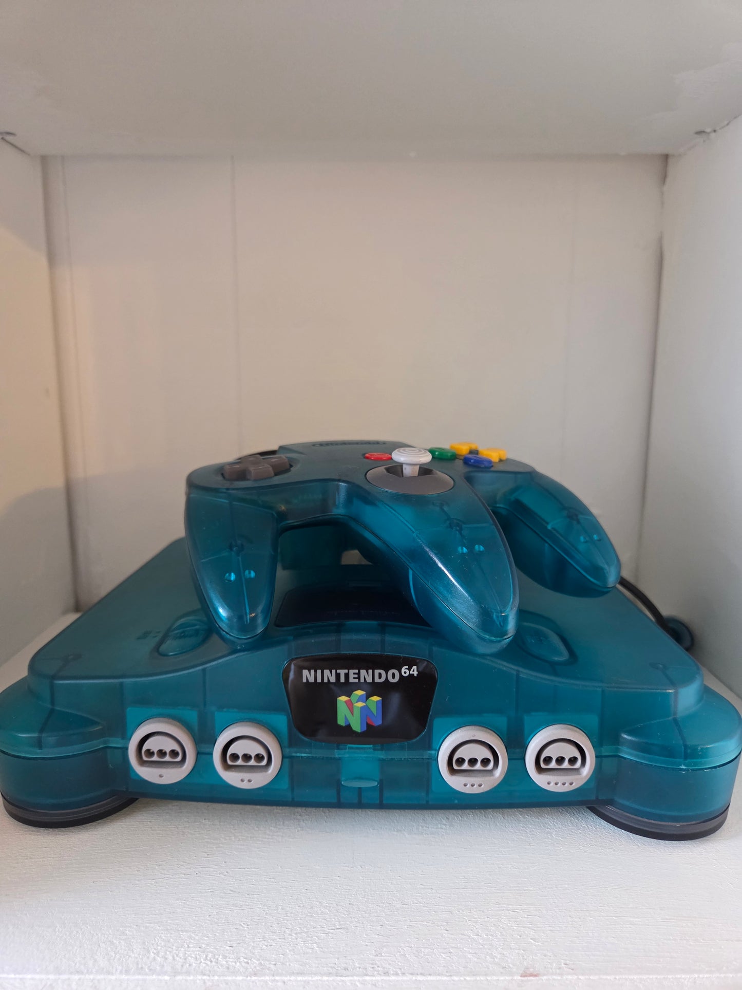 Nintendo 64 CLEAR BLUE - konsol med controller & kabler