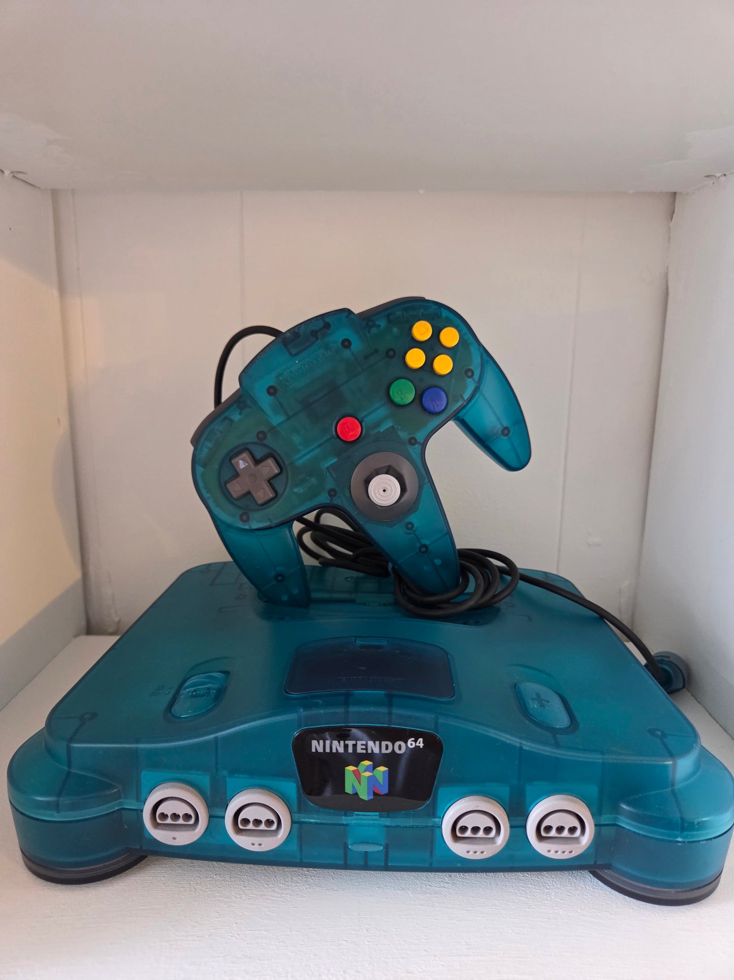 Nintendo 64 CLEAR BLUE - konsol med controller & kabler