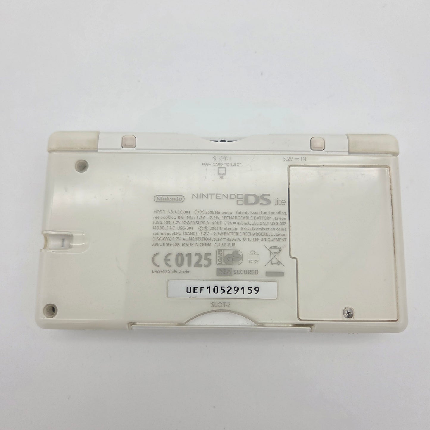 Nintendo DS Lite – Hvid (misfarvning)