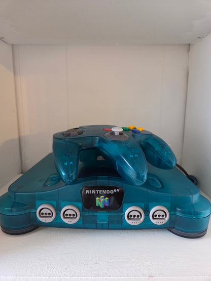 Nintendo 64 CLEAR BLUE - konsol med controller & kabler