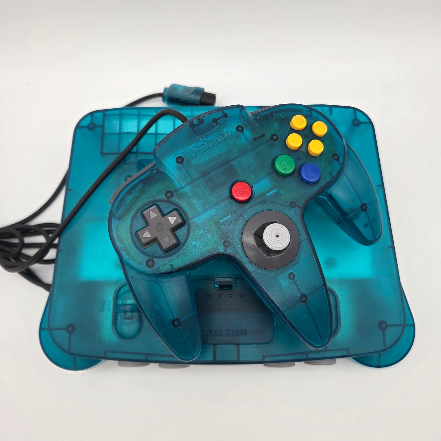 Nintendo 64 CLEAR BLUE - konsol med controller & kabler